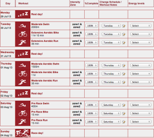 Triathlon Training plan tapering